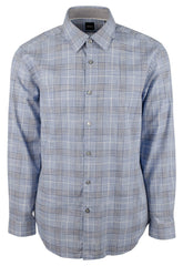 Hugo Boss Men's Lukas Regular Fit Check Long Sleeve Shirt Small Blue